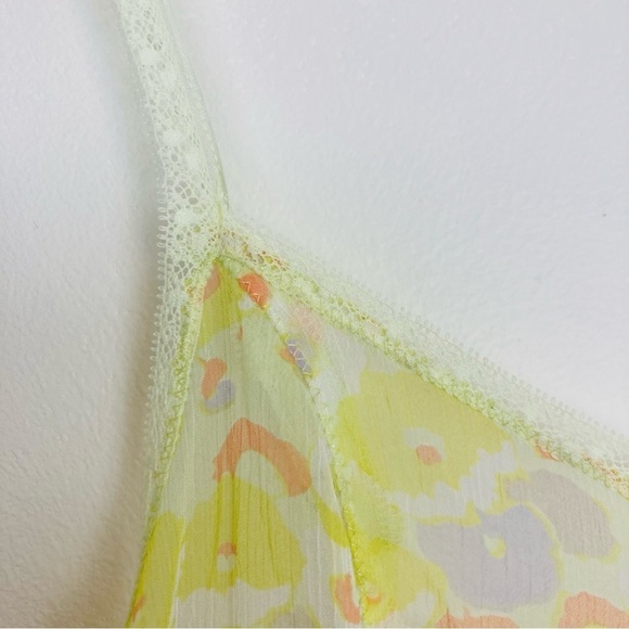 Intimately Free People yellow floral chiffon tiered slip dress. Size Medium. - Picture 3 of 6